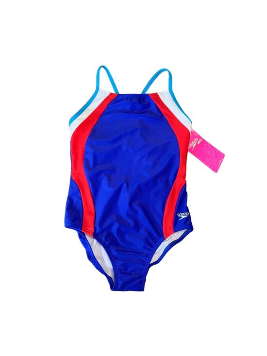 Speedo Other - SPEEDO Performance Swimsuit Girls 12 One Piece Blue Swim Team NWT NEW Keyhole